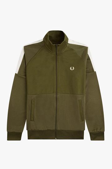 Geaca Barbati Fred Perry Panelled Track Verzi | RO 1228PJJQ